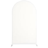Lofaris Off White Spandex Fit Round Top Backdrop Wedding Arch Cover